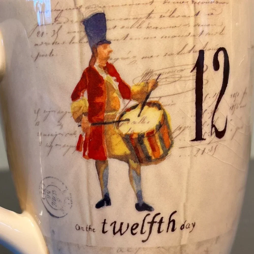 Williams Sonoma 12 Days Of Christmas Mug w/ Days 10, 11 & 12 ~ Christmas Carol